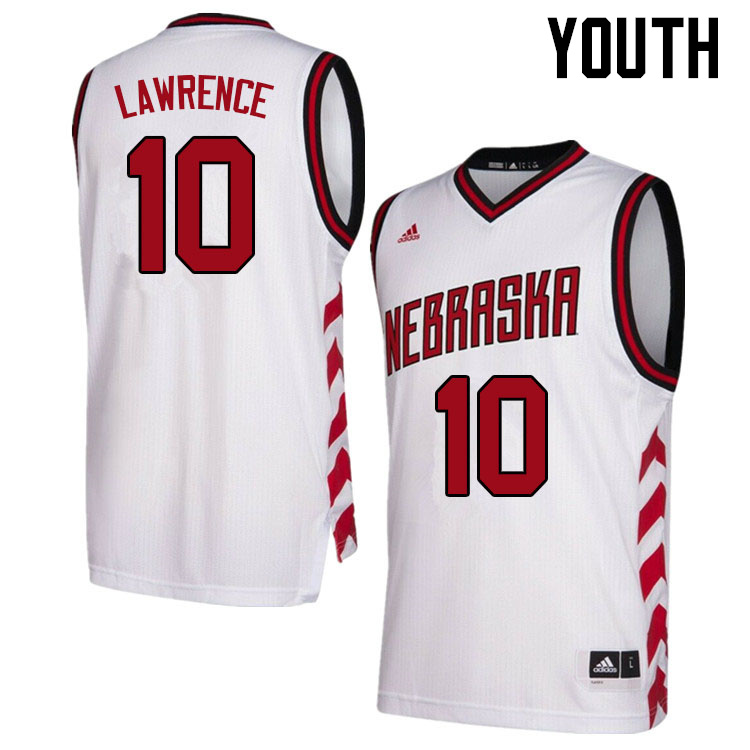 Youth #10 Jamarques Lawrence Nebraska Cornhuskers College Basketball Jerseys Sale-Hardwood